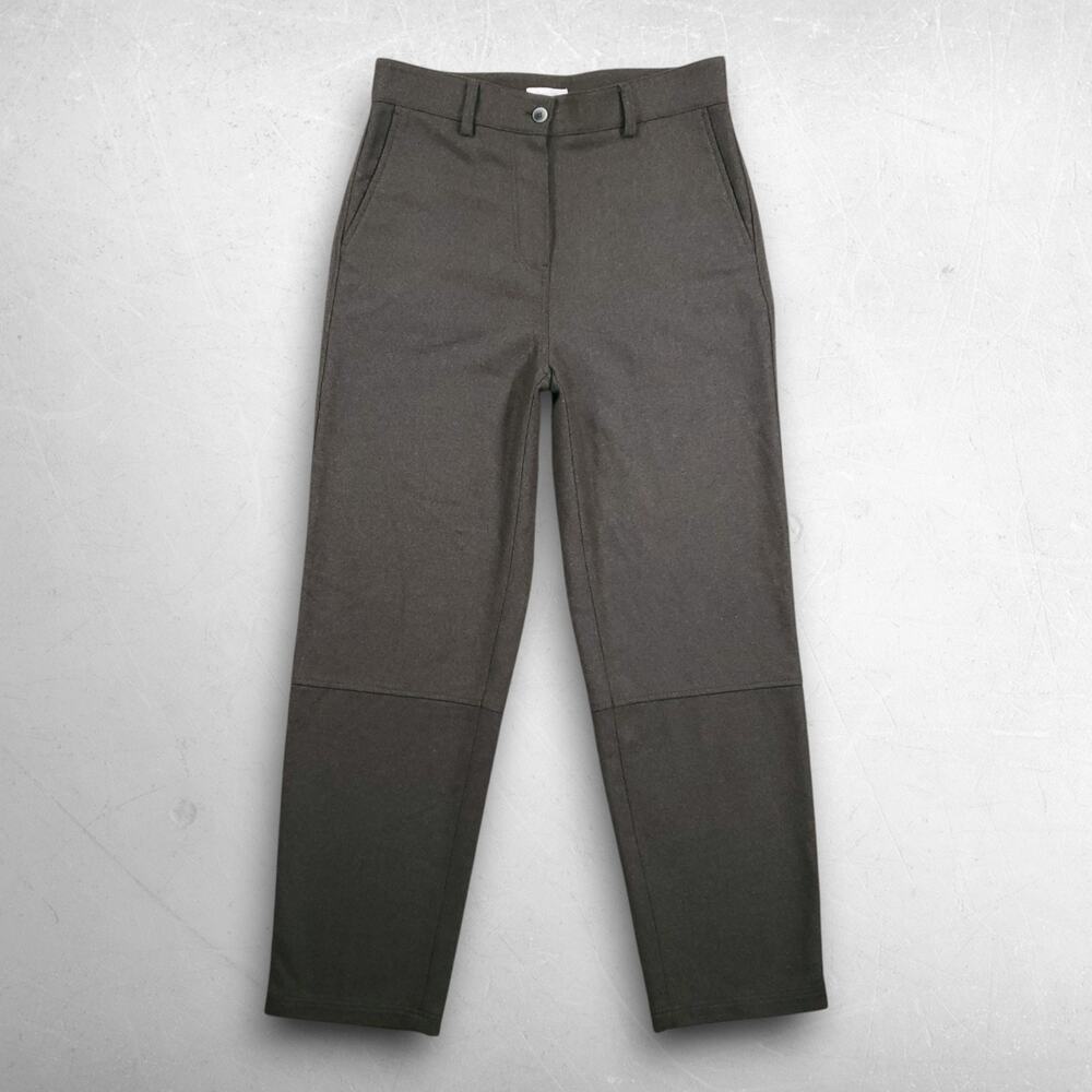 Massimo Dutti Wool Blend Ankle Pants Women 6 Olive Brown High Waist Trousers
